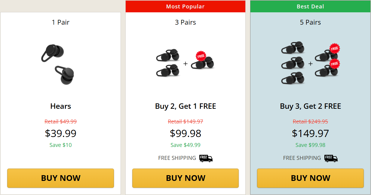 Hears EarPlugs price details