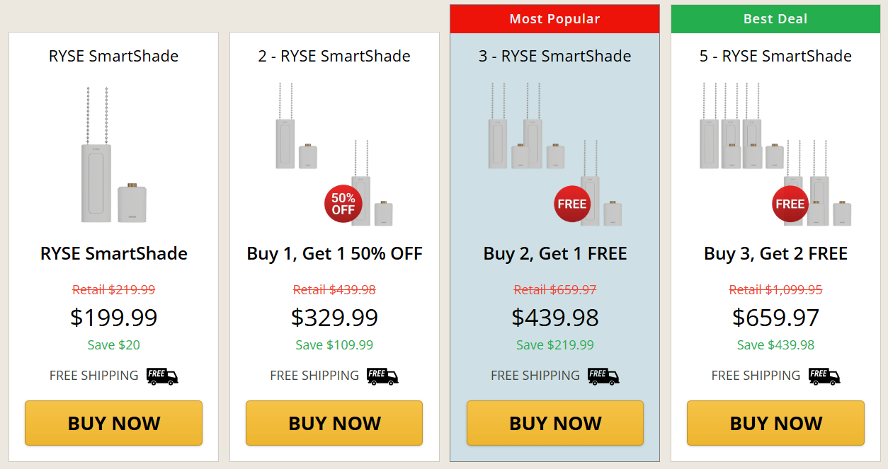 RYSE SmartShade price details